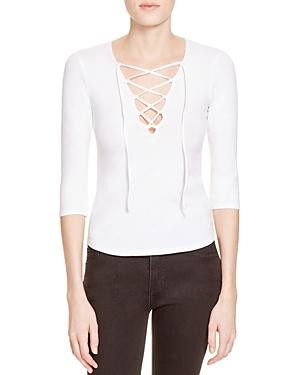Project Social T Lace Up Top - 100% Bloomingdale's Exclusive