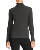 Magaschoni Thin Ribbed Cashmere Turtleneck Sweater