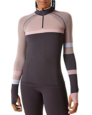 Sweaty Betty Athlete Workout Half Zip Long Sleeve Top