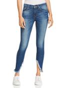 Hudson Nico Mid Rise Frayed Ankle Jeans In Blue Monday