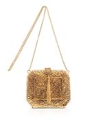 From St Xavier Lace Pattern Metal Clutch