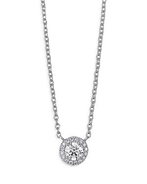 Lightbox Jewelry Lab-grown Diamond Halo Pendant Necklace In 10k White Gold, 0.75 Ct. T.w.