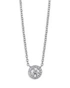 Lightbox Jewelry Lab-grown Diamond Halo Pendant Necklace In 10k White Gold, 0.75 Ct. T.w.