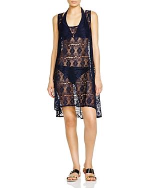 Profile By Gottex Crochet High/low Hem Swim Cover-up