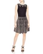 Sandro Stand Embroidered Knit Dress