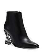 Sophia Webster Women's Paloma Pointed Toe Butterfly Heel Leather Ankle Boots