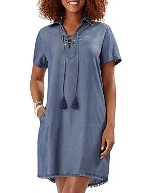 Tommy Bahama Chambray Lace Up Shirt Dress