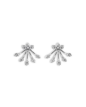 Hueb 18k White Gold Luminus Diamond Fan Stud Earrings