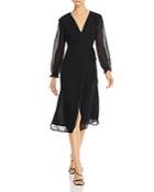 O.p.t Tenor Embroidered Wrap Dress