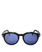 Tom Ford Newman Round Wayfarer Sunglasses, 53mm