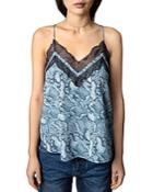 Zadig & Voltaire Christy Snake Print Silk Cami