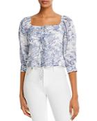 Lucy Paris Printed Puff-sleeve Top - 100% Exclusive