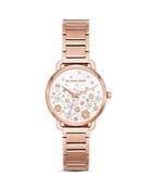 Michael Kors Rose Gold-tone Portia Floral Pave Watch, 32mm