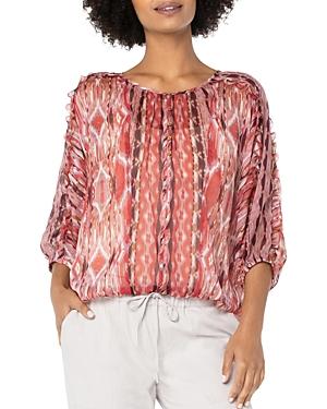 Liverpool Los Angeles Ruffled Dolman Sleeve Popover Top