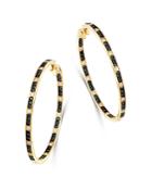 Bloomingdale's Black & White Diamond Inside Out Hoop Earrings In 14k Yellow Gold - 100% Exclusive