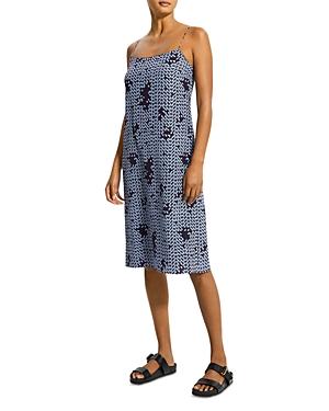 Theory Tile Print Silk Slip Dress