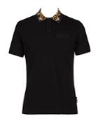 Versace Jeans Couture Baroque Collar Slim Fit Polo Shirt