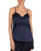 The Kooples Waved Lace-inset Camisole Top