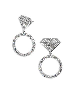 Baublebar Yes! Pave Diamond Ring Drop Earrings In Silver Tone