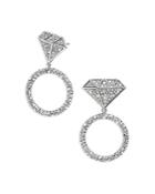 Baublebar Yes! Pave Diamond Ring Drop Earrings In Silver Tone