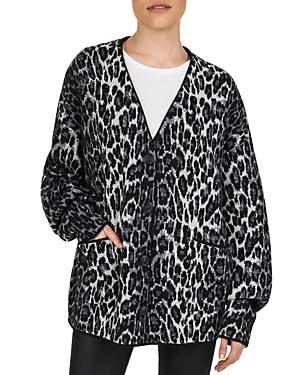 The Kooples Oversized Leopard-pattern Wool Cardigan