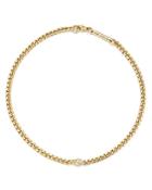 Zoe Chicco 14k Yellow Gold Small Curb Diamond Anklet
