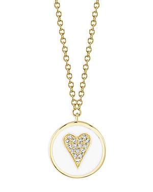 Moon & Meadow 14k Yellow Gold Diamond Heart & Enamel Pendant Necklace, 18 - 100% Exclusive
