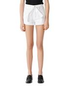 Maje Illo Belted Jean Shorts In White