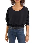 Vince Camuto Crinkle Twill Smocked Blouse