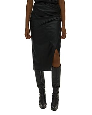 Helmut Lang Faux Leather Midi Skirt