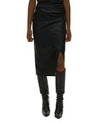 Helmut Lang Faux Leather Midi Skirt