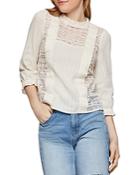 Bcbgeneration Lace-inset Pintuck Top
