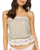Ramy Brook Tilda Ruffled Strapless Top Swim Cover-up