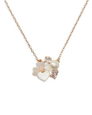 Kate Spade New York Precious Pansy Cluster Pendant Necklace, 17 20