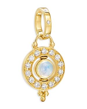 Temple St. Clair 18k Yellow Gold Celestial Blue Moonstone & Diamond Mini Orbit Pendant