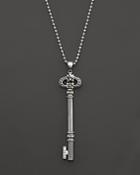 Lagos Sterling Silver And 18k Skeleton Key Pendant On Ball Chain Necklace, 34
