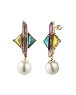 Carolee Triangular Stone Drop Earrings