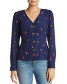 Sage The Label Cherry-print Button-down Top