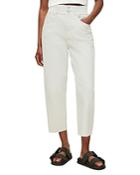 Allsaints Hailey High Rise Cropped Wide Leg Jeans In White