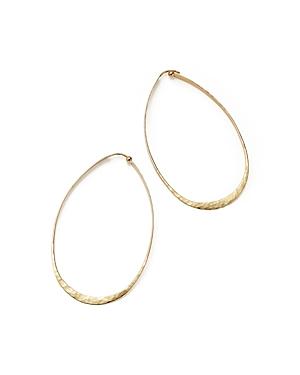 14k Hammered Yellow Gold Large Oval Twist Earrings