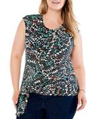 Nic+zoe Plus Mosaic Dot Print Top