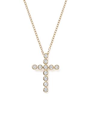 Diamond Bezel Set Cross Pendant Necklace In 14k Yellow Gold, .40 Ct. T.w. - 100% Exclusive
