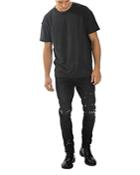 Purple Brand P001-bos Slim Fit Jeans In Black Over Spray