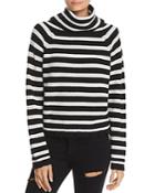 Aqua Oversized Striped Turtleneck Sweater - 100% Exclusive