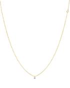 La Brune Et La Blonde 18k Yellow Gold 360 Necklace With Small Brilliant Diamond, 14.75