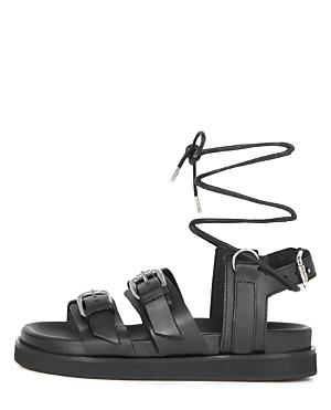 The Kooples Women's Ankle Tie Buckled Wedge Sandals