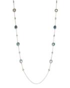 Ippolita Sterling Silver Rock Candy Semi-precious Multi-stone Doublet Station Necklace In Light Blue, 42