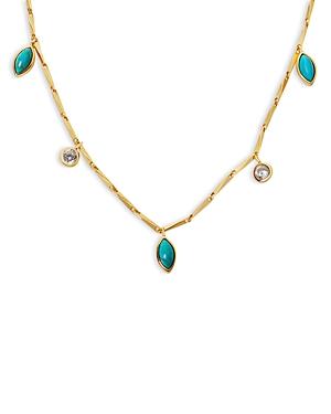 Argento Vivo Turquoise & Crystal Charm Shaky Necklace, 15-17