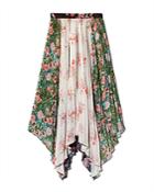 Amur Mica Color-blocked Floral Skirt