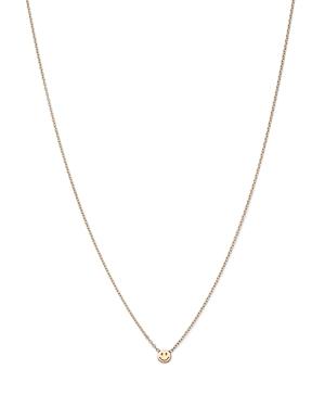 Zoe Chicco 14k Gold Itty Bitty Smiley Face Necklace, 16